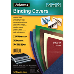 Fellowes Binding Covers Leathergrain Royal Blue A4 250gsm Pack of 100
